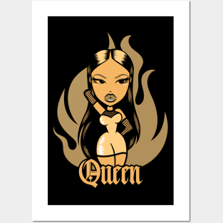 Queen Doll girl Brown-Out v2 Posters and Art